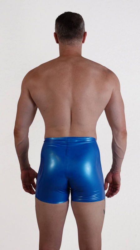 Latexové trenky s kontrastním poklopcem PearlBlue/černé